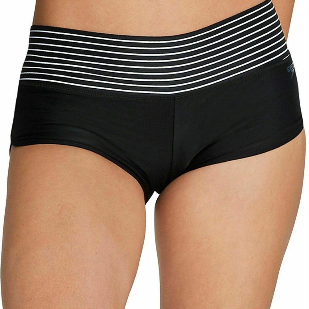 Speedo Women’s NWT Striped Band Boyshort Swim SizeS. #0197